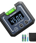Heavy Duty Digital Angle Finder And Smart Inclinometer with rock solid magnetic base, displaying 45.00 degrees for accurate measurements.