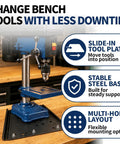 Quick Release Bench Plate Kit For Lee Precision Reloading Press with stable steel base and slide-in tool plate design.