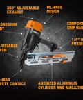 Pneumatic Framing Nailer Workhorse For 21 Degree Nails 2 To 3 And A Half Inch Full Round Head Plastic Collated Beefy One-Piece