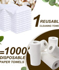 1 reusable cleaning towel equals 1000 disposable paper towels with cotton illustration