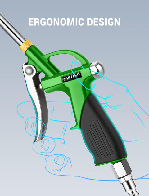 Long Reach Extendable 19 To 28 Inch Air Nozzle Blow Gun With High Pressure Output Rubber Grip Handle ergonomic design
