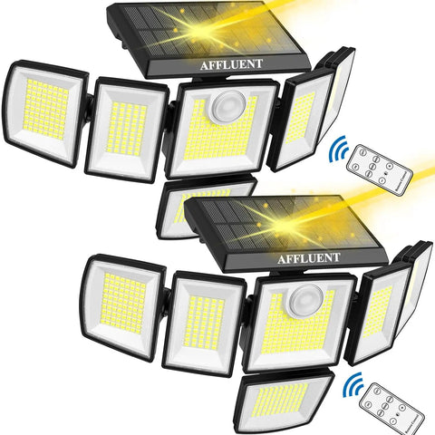 Power Packed Solar Motion Sensor Flood Lights 3200LM 496LED Six Head Outdoor Security Floodlight with remote control