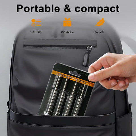 Person placing All In One RC Hex Key Driver Set With Magnetic Tips in a backpack pocket