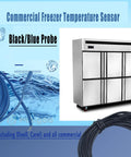 Two-pack commercial freezer temperature sensor cables, black and blue probes, 119-inch length, cut-to-length
