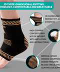 Copper Infused Ankle Brace for Women and Men Breathable Ankle Support Sleeve for Plantar Fasciitis and Sprained Ankles Size M