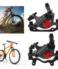 Hella Reliable Aluminum Mechanical Disc Brake Set For Mountain And Road Bikes With Quick Install Hardware showcased on a bike.