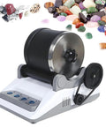 Rock Tumbler Kit With Detachable Stone Polisher And Electric Gem Grinder Includes Timer Buttons Straps Rough Stones Grinds And Polishing Grit For DIY Gemstone Polishing At Home, shown with polished stones