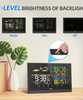 All In One Indoor Outdoor Weather Station With Three Wireless Sensors, Color Display, adjustable backlight feature showcased
