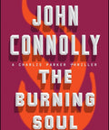 Cover of The Burning Soul A Charlie Parker Thriller By John Connolly with striking title design and background flames.