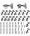 Stainless Steel Cabinet Hinges With Hydraulic Soft Close, Concealed Design, Rust Resistant, includes screws, 20 pack