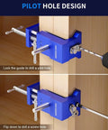 Heavy Duty Cabinet Clamps 4 Pack With Built In Drill Guide And EVA Protection, Cast Steel Construction, Face Frame Alignment Tool, Blue