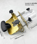 Rugged Mortise And Tenon Jig With Greaseless Linear Track For Router Slotting Locator, suitable for 64-65mm diameter routers.