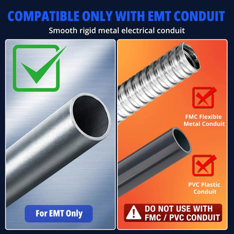 Built Tough 3/4 Inch Emt Set Screw Connector Heavy Gauge Zinc Die Cast for EMT conduit compatibility image.