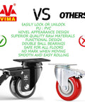 Comparison of Beefy Heavy Duty Plate Caster Wheels Three Inch PU Noiseless Operation with standard caster depicting quality differences