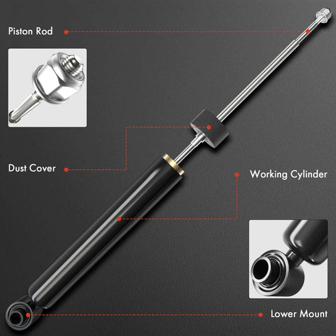 Rear Shock Absorber Set For Honda Civic 2012 To 2015 Coupe Left And Right Sides - Diagram with parts labeled