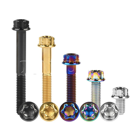 M6 Titanium Hex Bolts Featuring Fanged Heads Snag These Tight Corrosion Resistant Fasteners Today For Your Custom Motorbike Rigs And Precision Tool Kits.