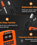 2-In-1 Soldering Station And Hot Air Rework Kit With Dual Channel Control, Pro Grade, shown with replaceable handle and digital display.