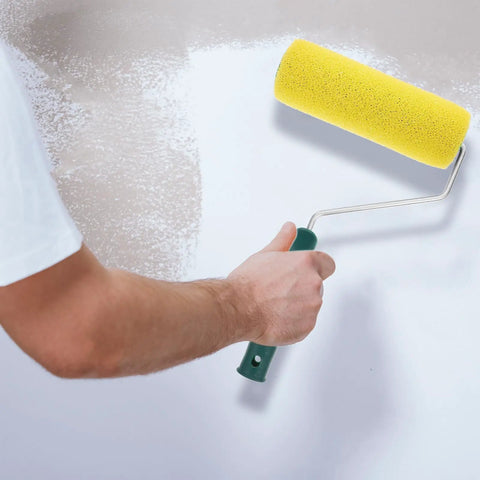 Texture Pattern Paint Roller Sponge Brush For Walls Ceilings And Home Painting Is A Total Gamechanger in use on a wall.