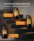 Multi Sync Bluetooth Lantern Speaker With Lights And 360 Degree Stereo Sound Auto Pairing For Up To 100 Speakers on steps showing lighting modes.