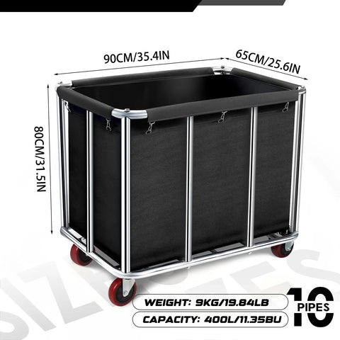 Heavy Duty 400L Rolling Laundry Cart With Steel Frame And Oxford Cloth For Home And Hotel Use Industrial Laundry Cart On Wheels