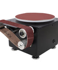 Heavy Duty Mini Belt Disc Sander And Bench Grinder, 2 In 1 Electric Spindle Sander Machine with sanding belt and disc, compact design.