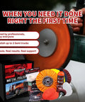Big Rig And Semi Truck Metal Polishing Complete Kit With Buffing Wheels and Compound displayed with polisher and accessories