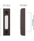Wired Push Doorbell Button In Oil-Rubbed Bronze Metal Finish, Lighted Surface-Mount Outdoor Doorbell Button For Home Improvement, Weatherproof Low-Voltage Max 16V, Easy Install And Durable, 2.89 in