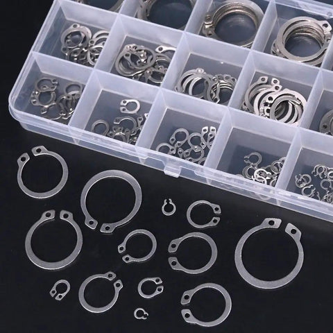 External Circlip Snap Ring Assortment Kit 150 Pieces 304 Stainless Steel 4mm To 28mm Rust Resistant Pro Grade Heavy Duty Ring Clips
