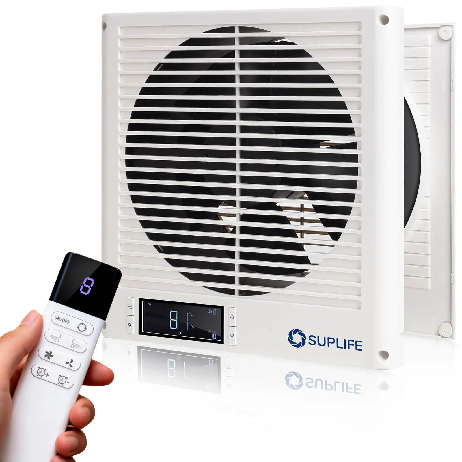 8 Inch Through-Wall Fan 320 CFM, Quiet, Remote ✓