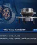 Front Wheel Hub And Bearing Assembly Replacement For 1997 To 2000 Ford F 150 4x4 5 Lug 2 Wheel ABS Direct Fit With Sealed Bearings