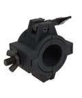 O-clamp 1.5-inch plastic wrap-around clamp, black, angled front view with mounting bolt