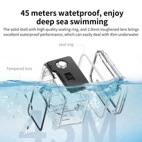 Waterproof Housing Case for Insta360 Ace Pro 2 Camera Deep Sea 45m 148ft Protection Shell Cage submerged underwater demo
