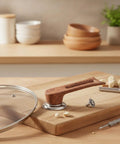 Heavy Duty Stainless Steel Replacement Pot Lid Handle With Realistic Wood Grain Finish And Secure Gasket Kit For Glass Lids That Keeps It Tight While You Cook on glass lid, wood grain handle, screws included