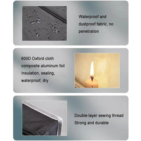 Details of waterproof and dustproof fabric, 600D Oxford cloth material, and double-layer sewing of Resin 3D Printer Enclosure With LED Light.