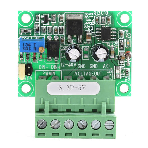 Analog Voltage To PWM Converter For 3.3V Signals, digital analog PLC module, green circuit board with terminals