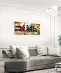 Dope Vintage Train Canvas Wall Art Set 12x16 Inches Each 3 Pieces For Living Room, featuring steam engine and woodland trees.
