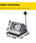 Beefy Round Punch Die Cutter One And A Quarter Inch 32mm Cast Iron Manual Punch Press side view with ergonomic handle