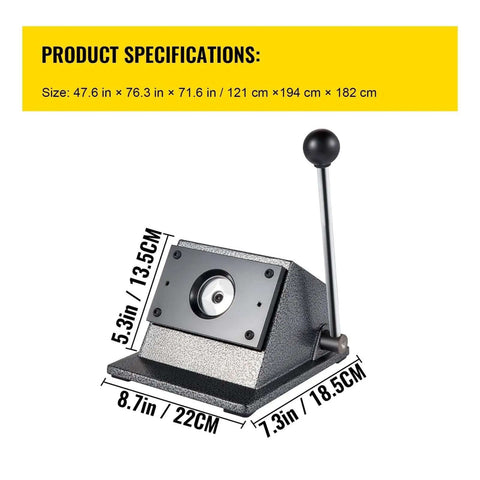 Beefy Round Punch Die Cutter One And A Quarter Inch 32mm Cast Iron Manual Punch Press side view with ergonomic handle