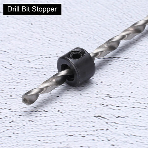 Drill bit with stop collar on textured surface for depth control