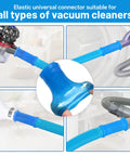 Dryer Vent Cleaner Kit With Universal Vacuum Hose Attachment shown with no fuss universal connector for all vacuums
