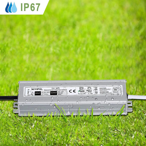 60W Waterproof LED Driver Power Supply IP67 Transformer on grass