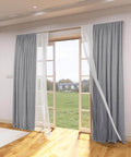 Heavy Duty Conjoined Double Track Curtain Rail System Ceiling Mount White 9.5ft With Silent Ball Bearing Runners installed