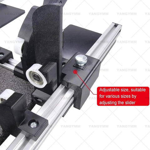 Heavy Duty Manual Box Folding Assistant For Shipping Corrugated Cartons Adjustable Size Packager Tool showing adjustable slider feature.