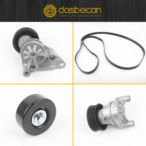 Serpentine Belt Drive Tensioner Kit With Pulley For GM Chevy Silverado Tahoe Suburban Express GMC Savana 2003 2007 Replacement