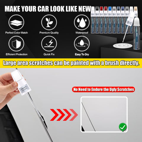 Bright White Touch Up Paint PW7 GW7 For Dodge Ram 2 In 1 Scratch Repair Pen Kit demonstration on a car surface