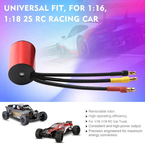 4800KV Brushless Motor 4 Pole 12 Slot Hi Torque Sensorless Drive With 25A ESC for 1 16 and 1 18 RC Cars and Trucks