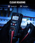 Smart Auto Ranging Digital Multimeter True RMS 4000 Counts With Non Contact Voltage Detector NCV displaying voltage reading.