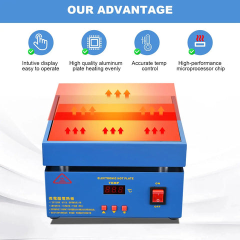 110V 850W Soldering Hot Plate With LED Microcomputer Control Pro Grade Soldering Station Rework Heater For Lab 200X200mm Plate
