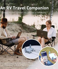 Travel WiFi 6 Router With 2.5G WAN Port And USB 3.0, Dual Band AX Pocket VPN Router in use outdoors by RV travelers