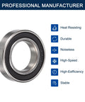 Front view of HiPicco deep groove ball bearing, 12x21x5 mm, double rubber-sealed chrome steel